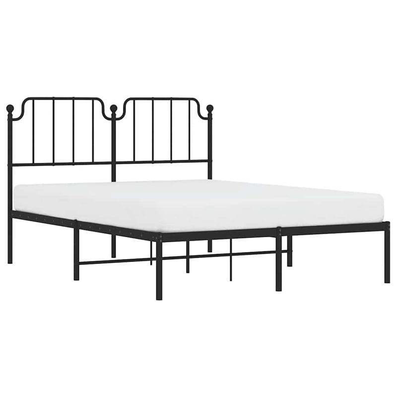 Bowery Hill Contemporary Powder-Coated Steel King Bed Frame in Black