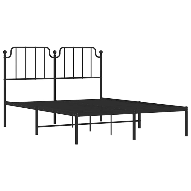 Bowery Hill Contemporary Powder-Coated Steel King Bed Frame in Black