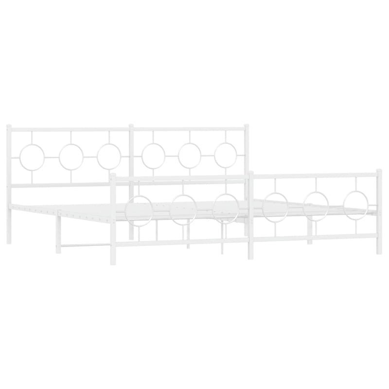 Bowery Hill Powder-Coated Steel Cal King/Double Bed Frame in Black