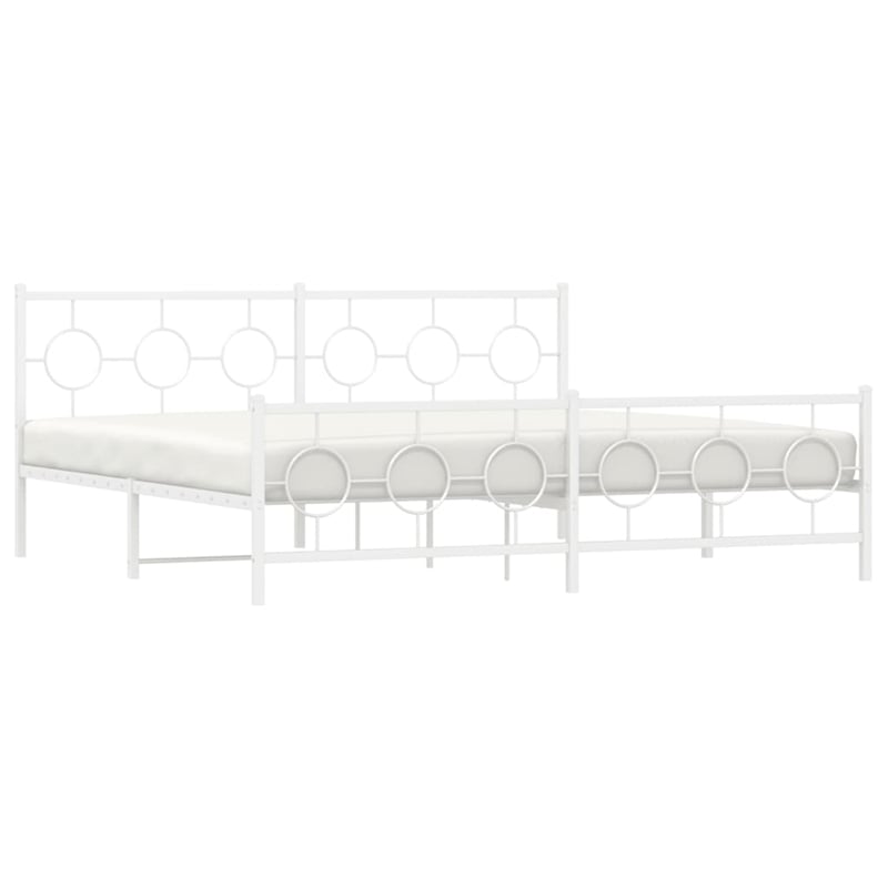 Bowery Hill Powder-Coated Steel Cal King/Double Bed Frame in Black