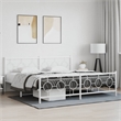 Bowery Hill Powder-Coated Steel Cal King/Double Bed Frame in Black