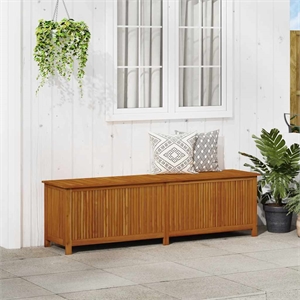 Bowery Hill Contemporary Solid Acacia Wood Storage Box in Brown