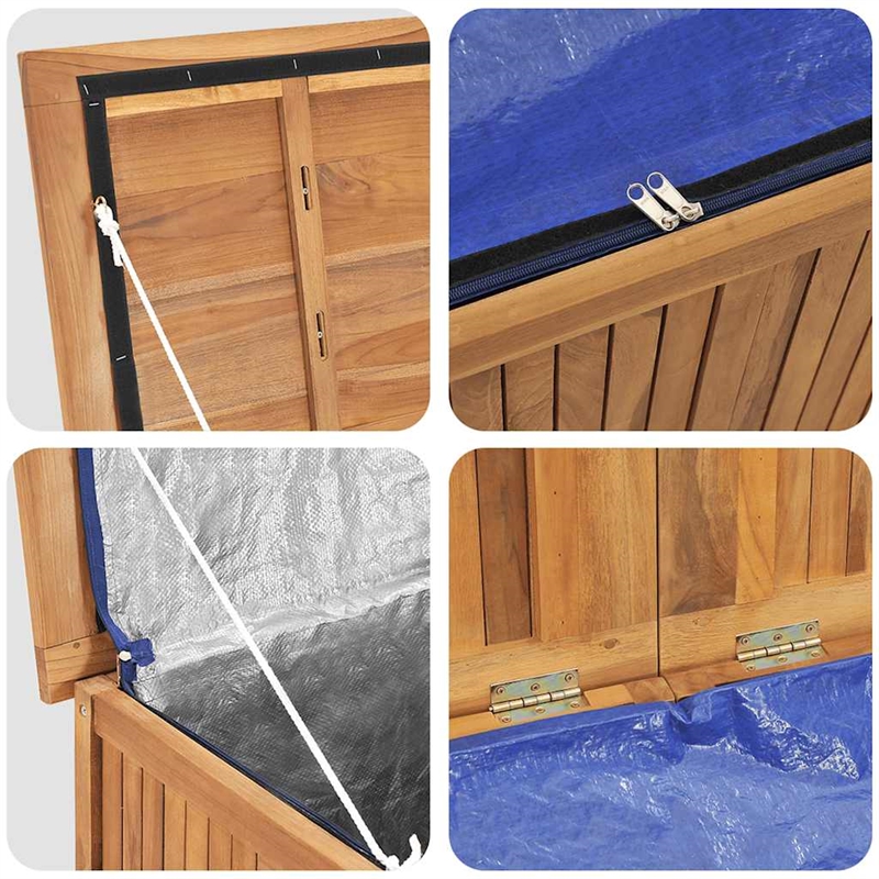 Bowery Hill Contemporary Medium Teak Wood Garden Box in Brown