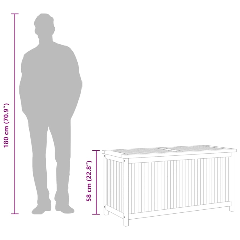 Bowery Hill Contemporary Medium Teak Wood Garden Box in Brown