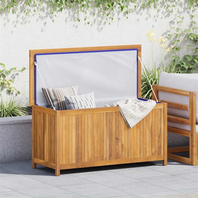 Bowery Hill Contemporary Medium Teak Wood Garden Box in Brown