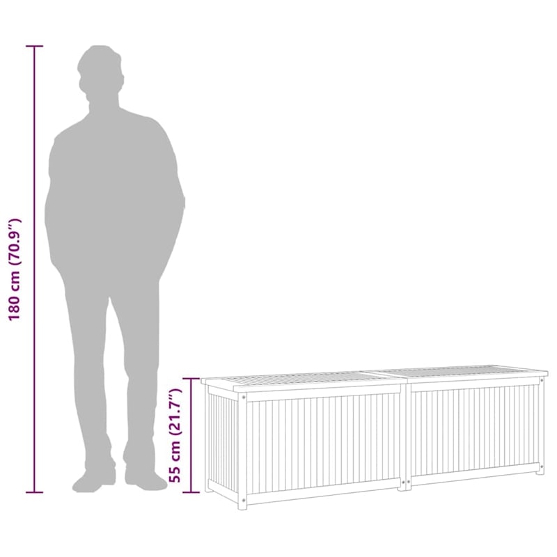 Bowery Hill Contemporary Solid Teak Wood Garden Box in Natural Teak