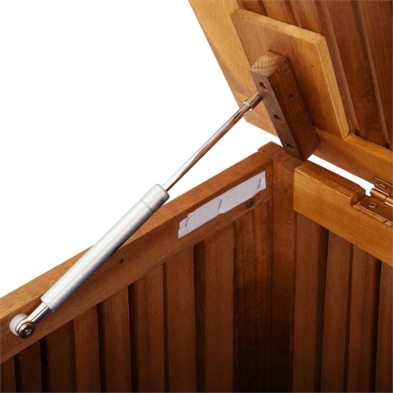 Bowery Hill Contemporary Solid Acacia Wood Garden Storage Box in Natural