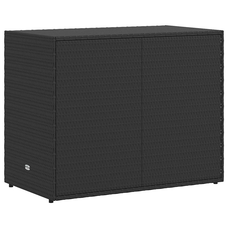Bowery Hill Contemporary Rattan Garden Storage Cabinet in Black