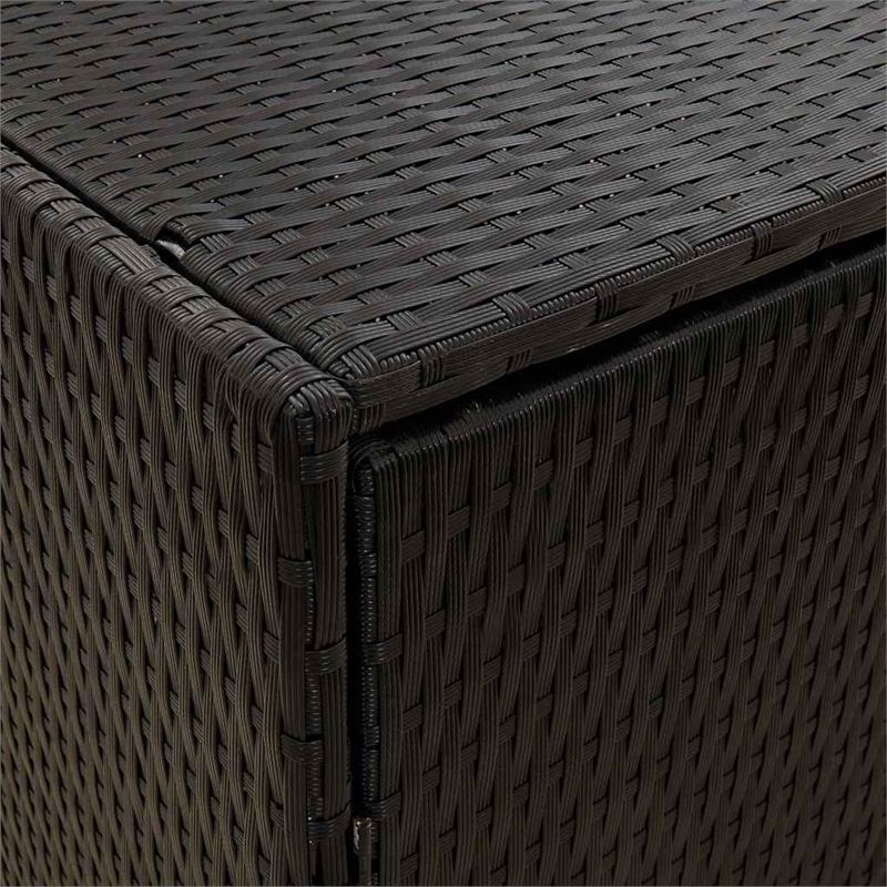 Bowery Hill Contemporary Rattan Garden Storage Cabinet in Black