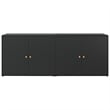 Bowery Hill Contemporary Rattan Garden Storage Cabinet in Black