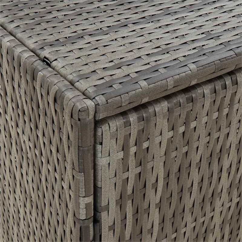 Bowery Hill Contemporary Rattan Garden Storage Cabinet in Gray