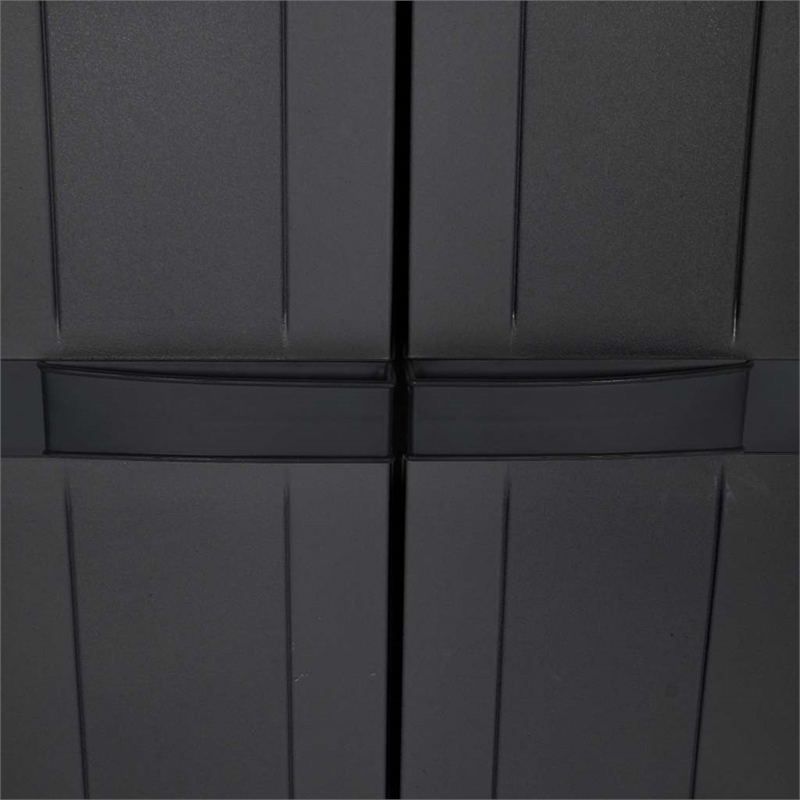 Bowery Hill Contemporary Polypropylene Outdoor Storage Cabinet in Black