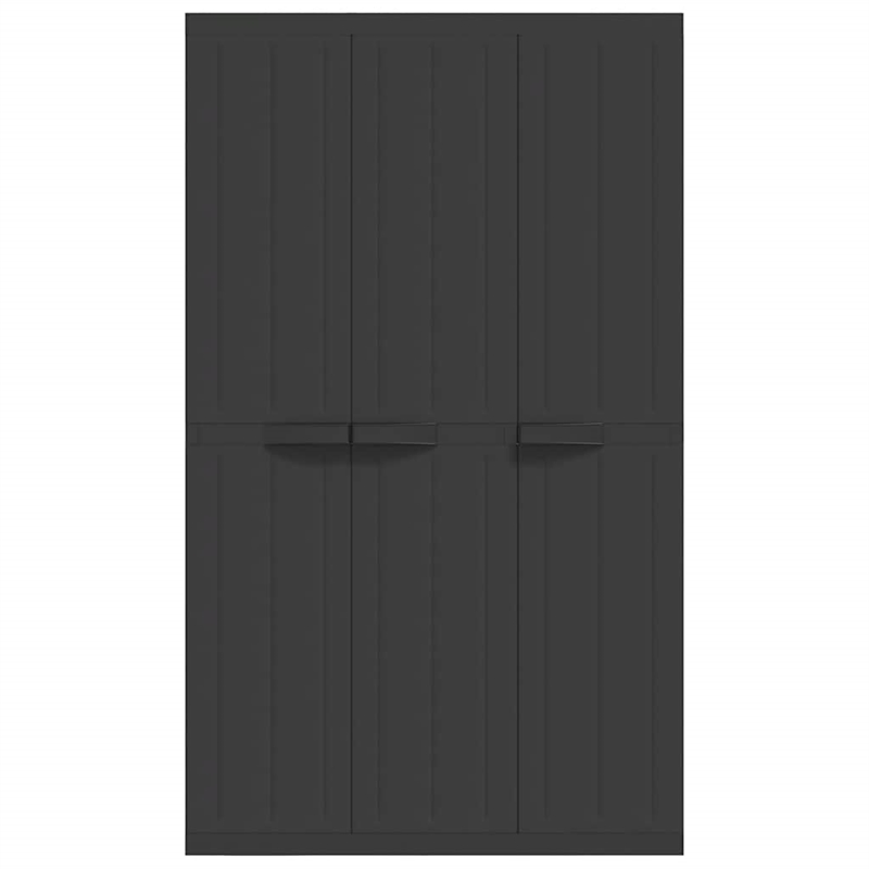 Bowery Hill Contemporary Polypropylene Outdoor Storage Cabinet in Black