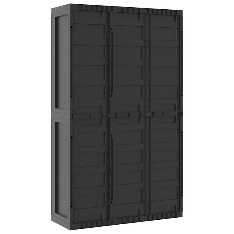 Bowery Hill Contemporary Polypropylene Outdoor Storage Cabinet in Black