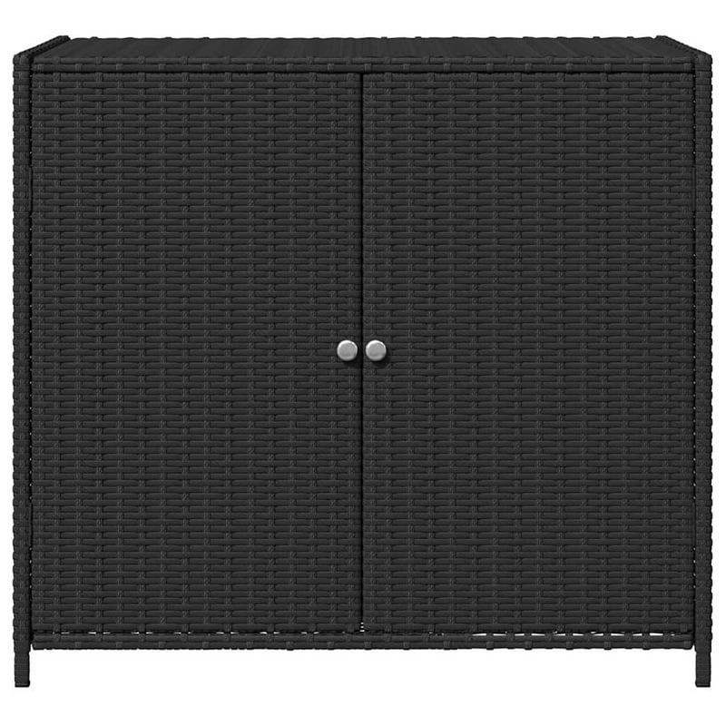 Bowery Hill Contemporary Medium Durable Garden Storage Cabinet in Black