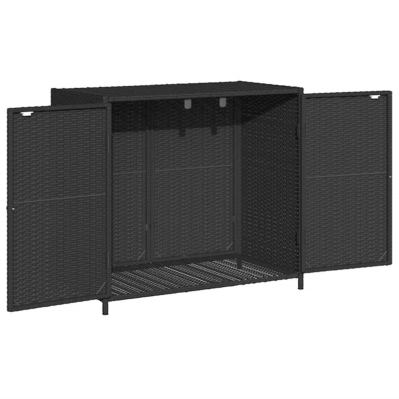 Bowery Hill Contemporary Medium Durable Garden Storage Cabinet in Black