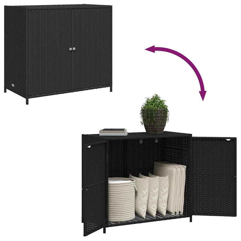 Bowery Hill Contemporary Medium Durable Garden Storage Cabinet in Black