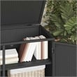 Bowery Hill Contemporary Rattan Garden Storage Cabinet in Black