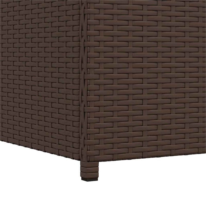 Bowery Hill Contemporary Rattan Storage Chest in Brown Finish
