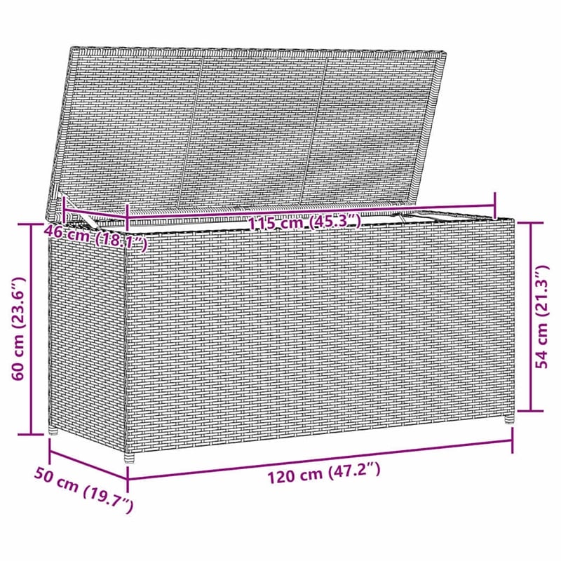 Bowery Hill Contemporary Rattan Storage Chest in Brown Finish