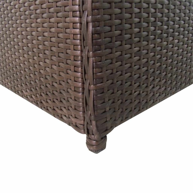Bowery Hill Contemporary Rattan Storage Chest in Brown Finish