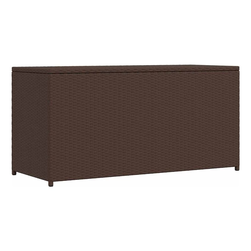 Bowery Hill Contemporary Rattan Storage Chest in Brown Finish