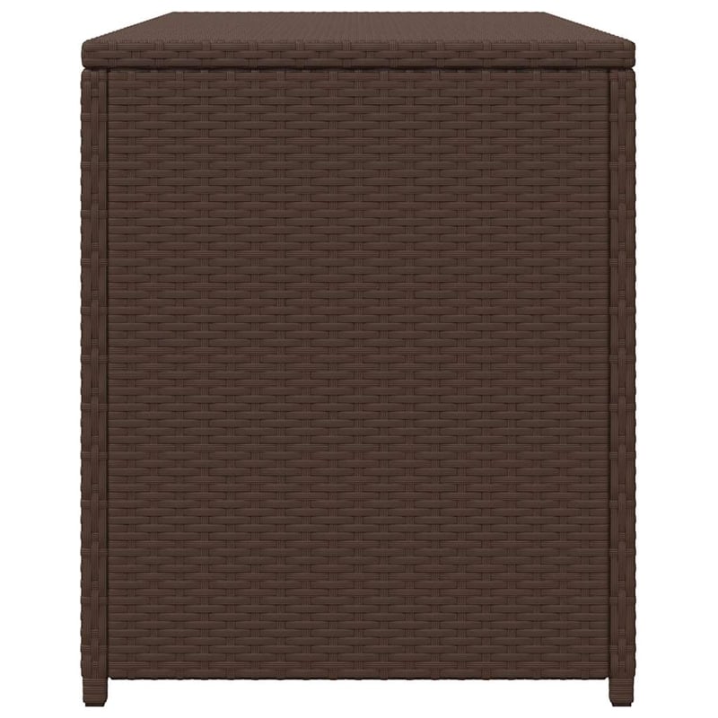 Bowery Hill Contemporary Rattan Storage Chest in Brown Finish