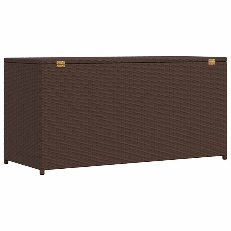 Bowery Hill Contemporary Rattan Storage Chest in Brown Finish