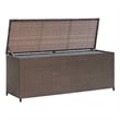 Bowery Hill Contemporary Rattan Storage Chest in Brown Finish