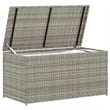 Bowery Hill Contemporary Patio Storage Box Poly Rattan in Gray