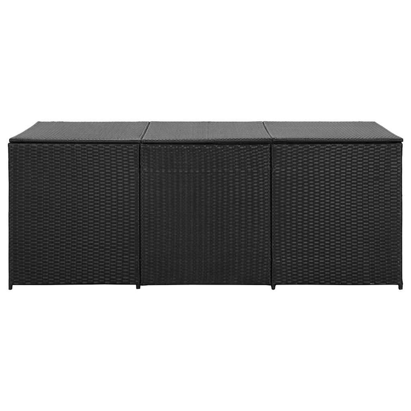 Bowery Hill Contemporary Rattan Large Storage Chest in Black