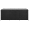Bowery Hill Contemporary Rattan Large Storage Chest in Black
