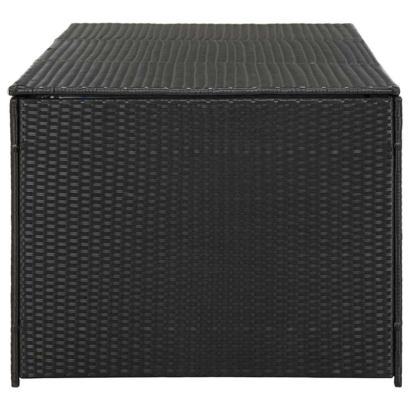 Bowery Hill Contemporary Rattan Large Storage Chest in Black