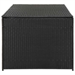 Bowery Hill Contemporary Rattan Large Storage Chest in Black