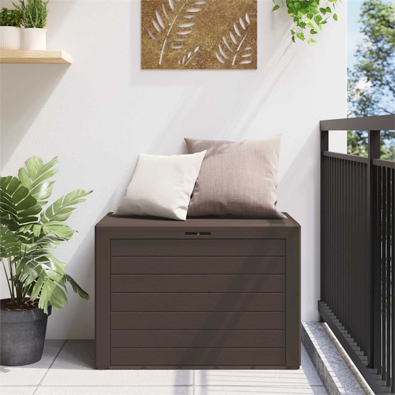 Bowery Hill Contemporary Polypropylene Storage Box in Brown Finish
