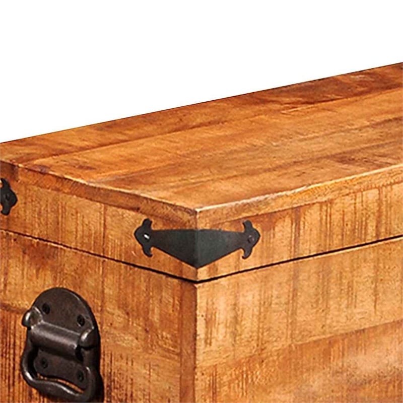 Bowery Hill Multiple Sizes Rough Mango Wood Storage Box in Brown