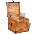 Bowery Hill Contemporary Rough Mango Wood Storage Box in Brown