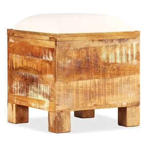 Bowery Hill Solid Reclaimed Wood Storage Chest with White Seat Cotton in Brown