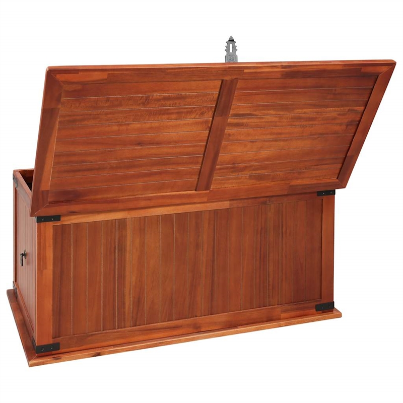 Bowery Hill Contemporary Solid Acacia Wood MDF Storage Chest in Brown
