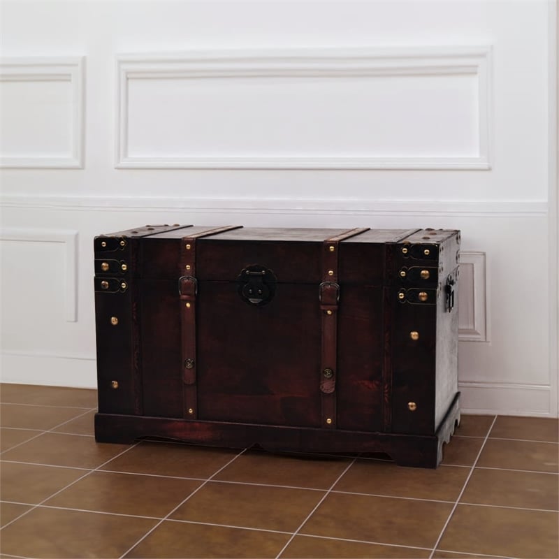 Bowery Hill Contemporary Large Wood and Engineered Wood Chest in Brown