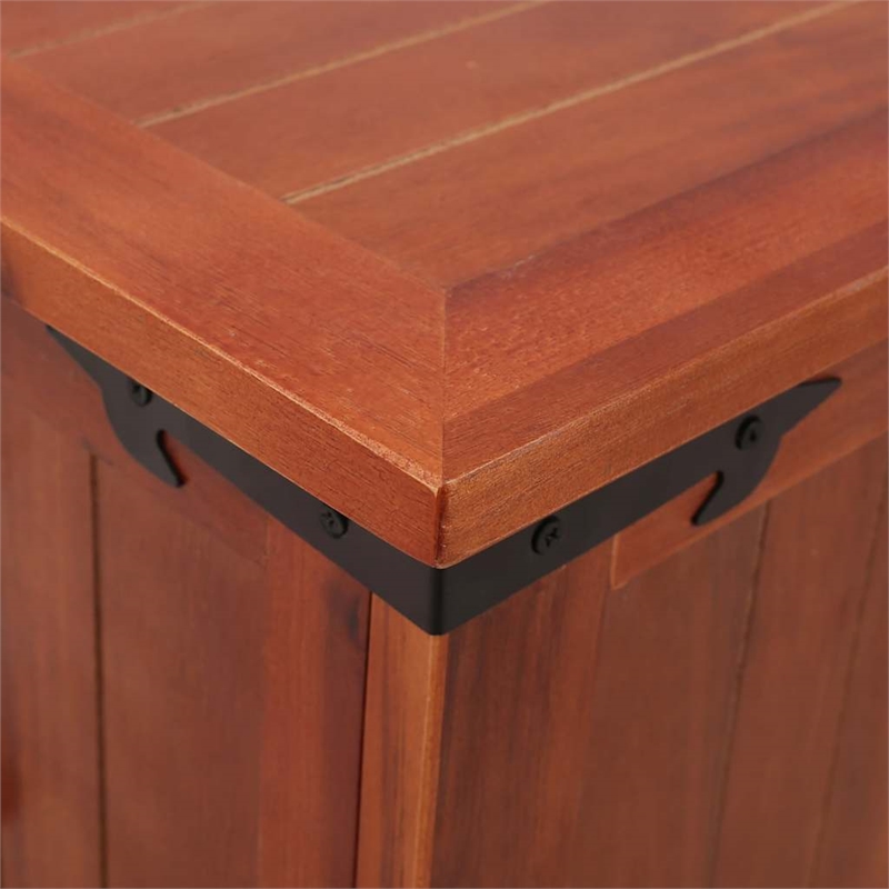 Bowery Hill Contemporary Solid Acacia Wood MDF Storage Chest in Brown