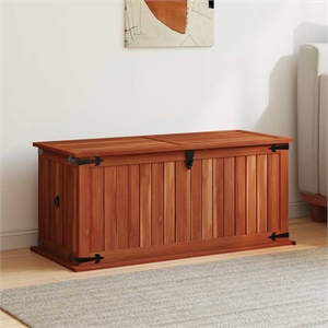 Bowery Hill Contemporary Solid Acacia Wood MDF Storage Chest in Brown