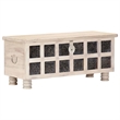 Bowery Hill Contemporary Solid Acacia Wood Storage Box in White