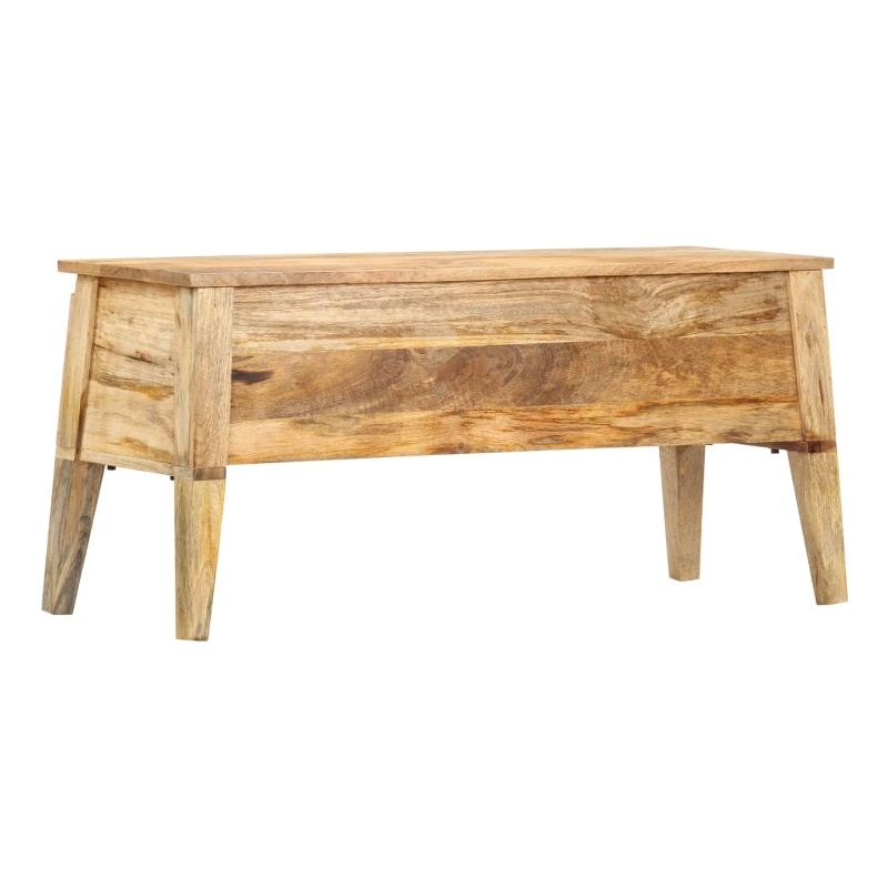 Bowery Hill Contemporary Medium Solid Mango Wood Storage Box in Natural