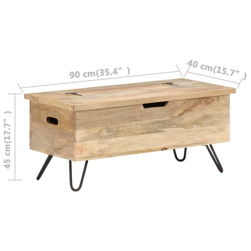 Bowery Hill Contemporary Medium Solid Mango Wood Chest in Brown