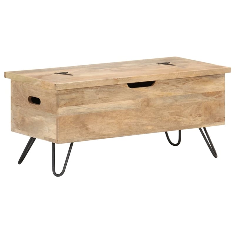 Bowery Hill Contemporary Medium Solid Mango Wood Chest in Brown