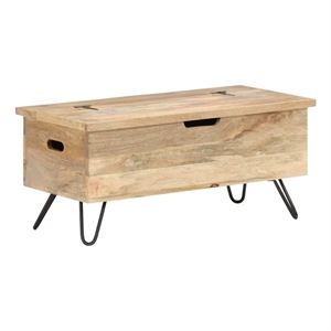Bowery Hill Contemporary Medium Solid Mango Wood Chest in Brown