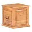 Bowery Hill Small Square Solid Acacia Wood Storage Chest in Brown