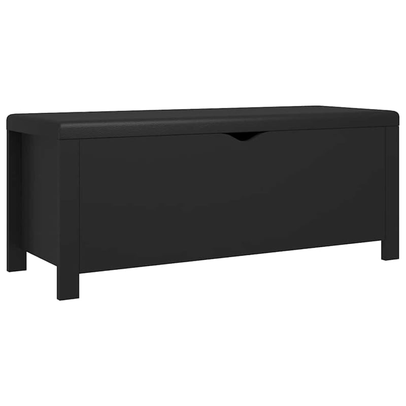 Bowery Hill Contemporary Engineered Wood Storage Box in Black