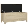 Bowery Hill Engineered Wood Storage Box with Faux Leather in Sonoma Oak